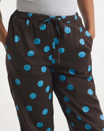 Simply Be Chocolate Spot Linen Trouser