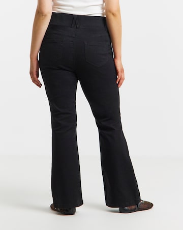 Black Stretch Flared Pull On Jeggings