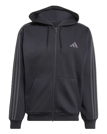adidas 3 Stripes Fleece Full Zip Hoodie