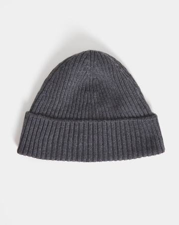 Lacoste Rib Knit Brushed Wool Beanie - Dark Grey