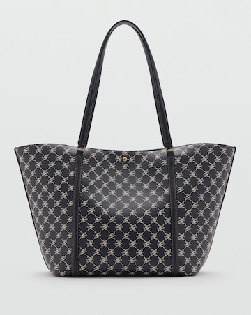 Mango Printed Logo Shopper Bag