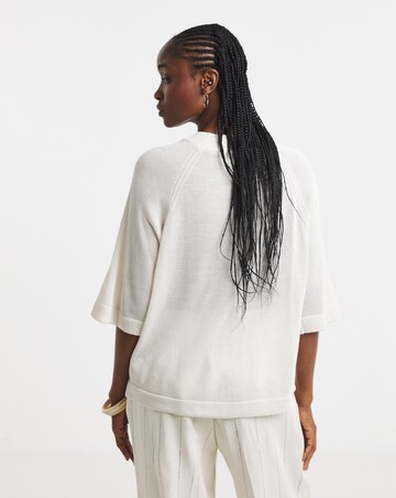 Simply Be vory Short Sleeve Boxy Knitted Jumper