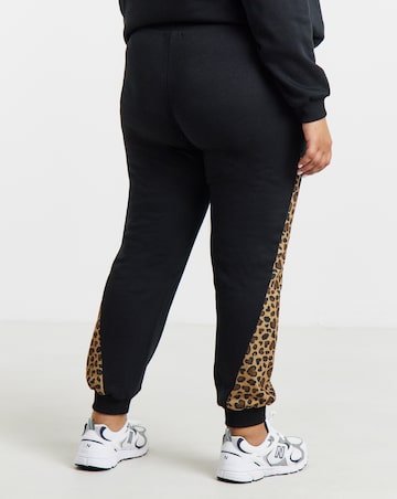 Simply Be Green Leopard Side Stripe Jogger