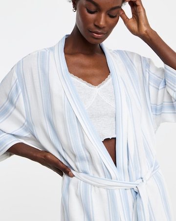 Stripe Linen Midi Dressing Gown