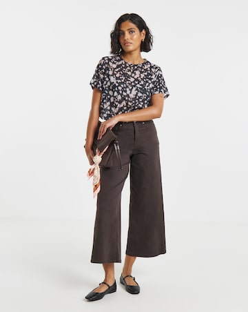 Simply Be Black Blur Print Mesh Relaxed Fit T-Shirt