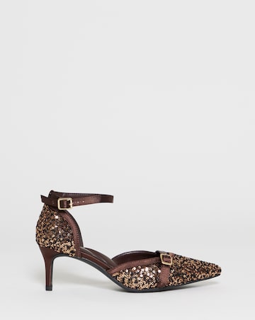 Lilith Sequin Two Part Pointed Heels - Extra Wide Fit (EEE)