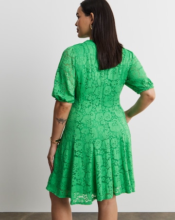 Joanna Hope Green Lace Skater Dress