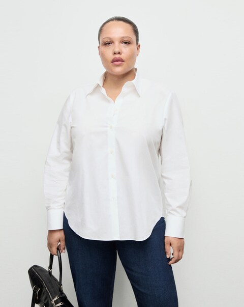 Mango Cotton And Lyocell Blend Straight Shirt