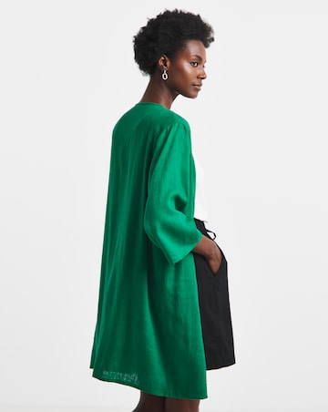 Linen Mix Longline Kimono