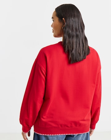 Simply Be Red C'est La Vie Slogan Sweatshirt