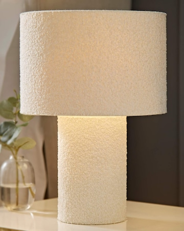 ValueLights Ash Natural Boucle Table Lamp