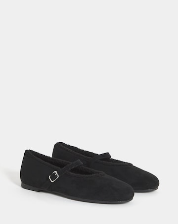 Marisol Fur Lined Mary Jane Shoes - Wide Fit (E)