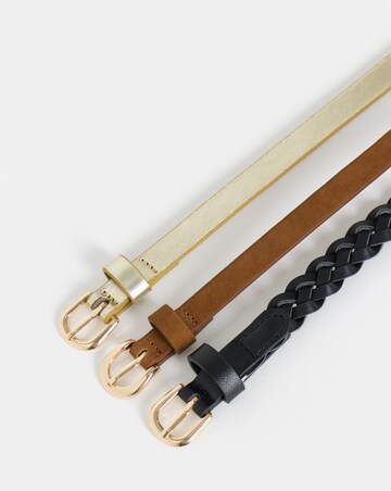 3 Pack Essential Belts Black/Gold/Tan