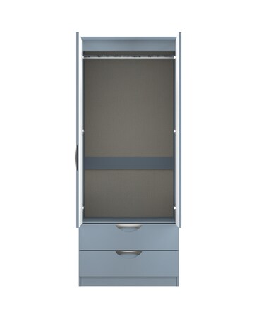 Haydn Ready Assembled 2 Door 2 Drawer Mirrored Wardrobe - Kids