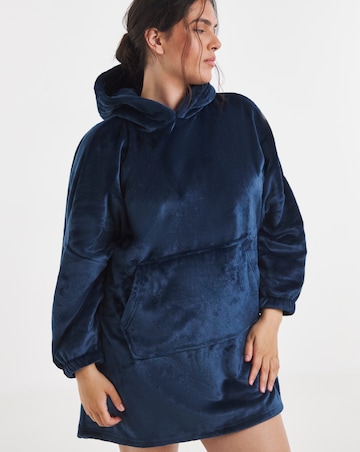 Pretty Secrets Plush Fleece Oversized Hooded Lounge Dress With Elasticated Cuffs