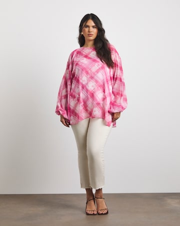 Joanna Hope Check Print Blouse