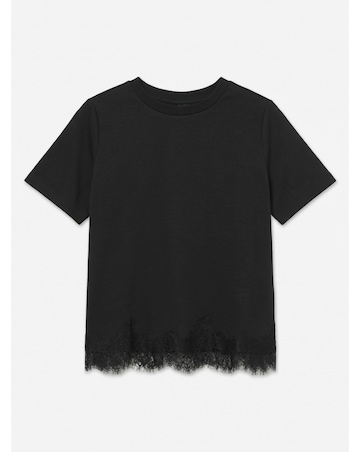 Vero Moda Sara Mette Lace Trim Jersey Top