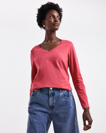 Rose V-Neck Long Sleeve T-Shirt