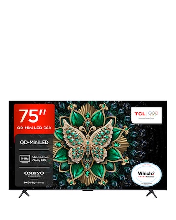 TCL 75C6K-UK 75in 4K Mini LED HDR Smart Fire TV with Freely