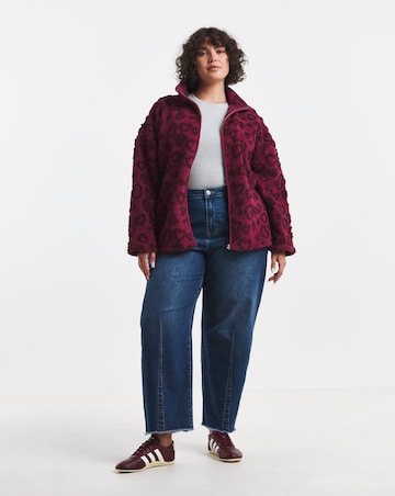 Simply Be Red And Pink Heart Leopard Fleece
