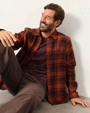 FatFace Long Sleeve Hagley Check Shirt - Orange