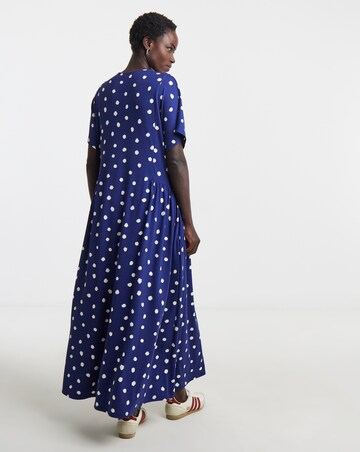 Spot Print Jersey Neckl Maxi Dress