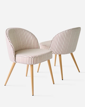 Emilie Pair of Striped Dining Chairs