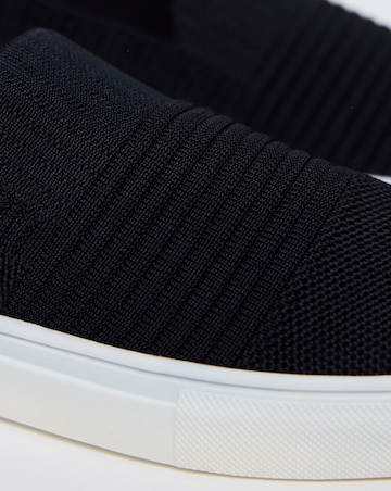 Felicity Stretch Textile Slip On Trainers - Wide Fit (E)