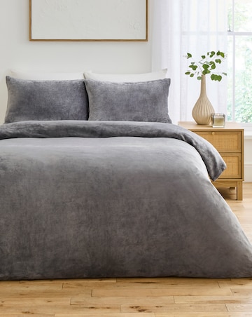 Plain Plush Fleece Duvet Cover Set