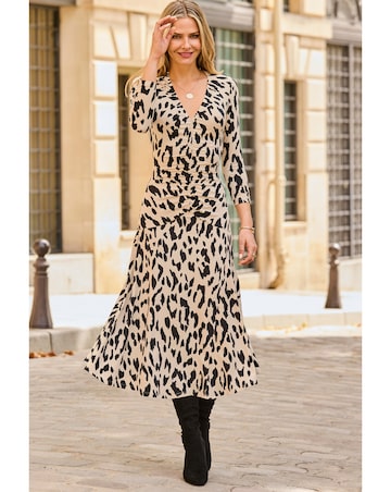 Sosandar Ruchded Front Fit & Flare Dress