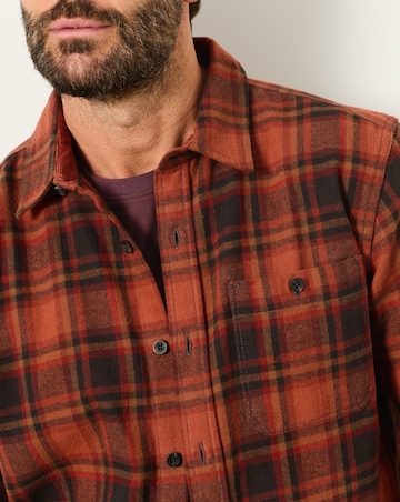 FatFace Long Sleeve Hagley Check Shirt - Orange