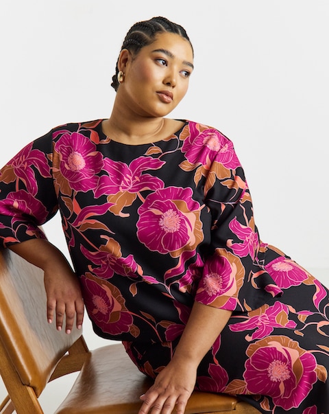 Joanna Hope Printed Crepe Blouse