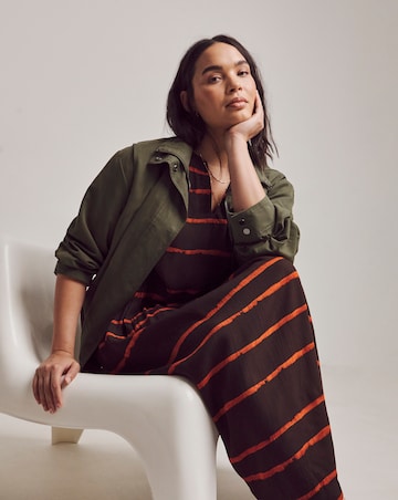 Julipa Stripe Crinkle Midi Dress