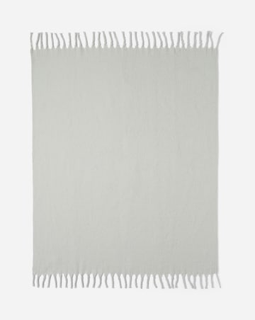Faux Mohair Fringed Throw