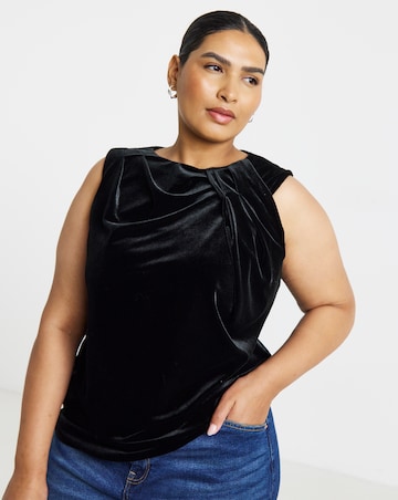 Simply Be Black Velvet Vest