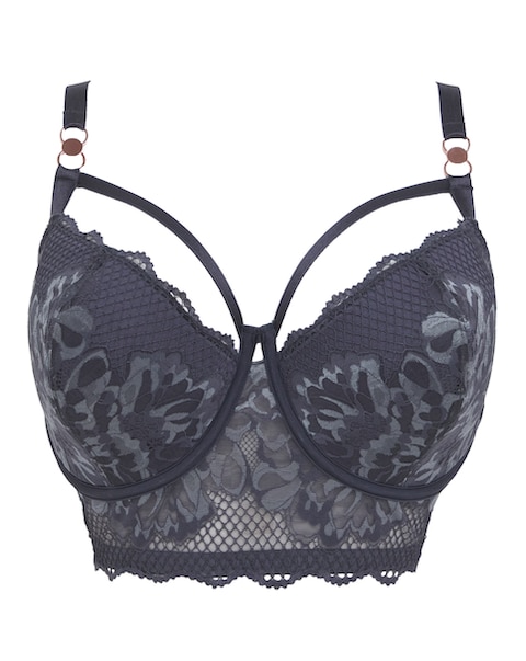 Figleaves Curve Amore Padded Balcony Bra B-H - Grey