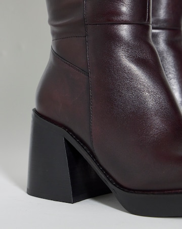 Jodi Leather Platform Knee High Boots - Wide Fit (E) & Curvy Calf
