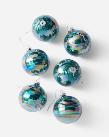 Petrol Glass Baubles - Set of 6