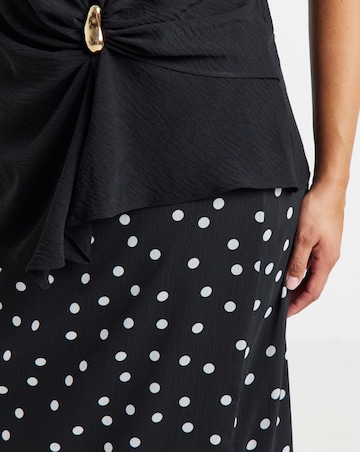 Simply Be Mono Spot Print Chiffon Maxi Skirt