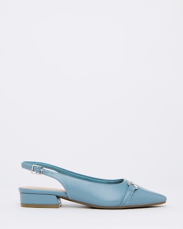 Sylvia Flat Slingback Shoes With Trim Detail - Wide Fit (E)
