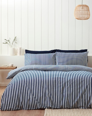 Catherine Lansfield Brushed Stripe Duvet Cover Set