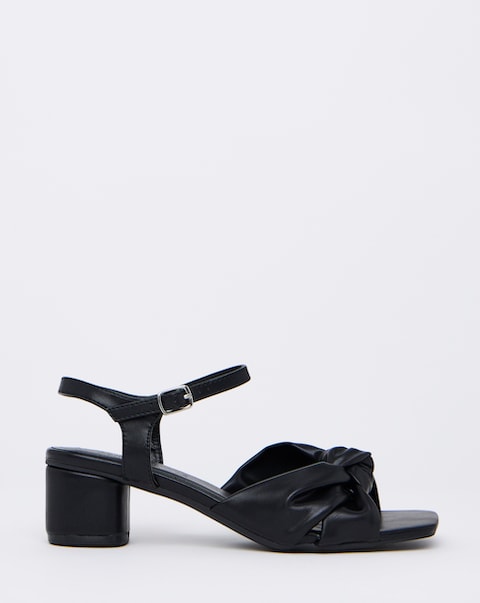 Tamika Volume Twist Flexible Sole Block Heel Sandals - Wide Fit (E)