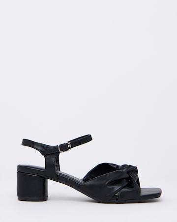Tamika Volume Twist Flexible Sole Block Heel Sandals - Wide Fit (E)