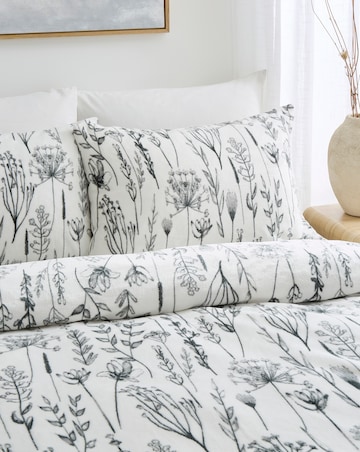 Floral Silhouette Fleece Duvet Set