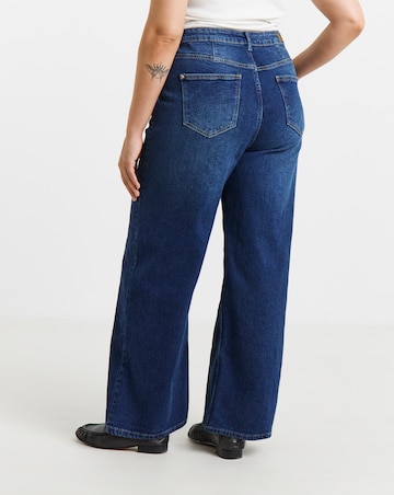 99 1 Indigo Comfort Stretch Slouchy Wide Leg Jeans