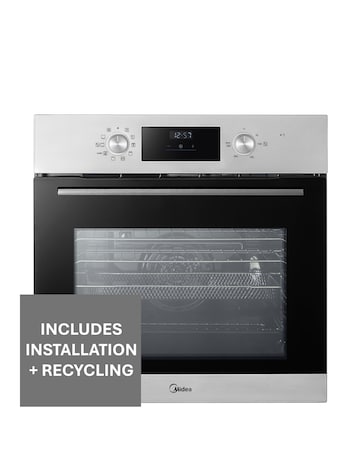 Midea 9-Funct Built-In Single Oven Digital Timer Stain Steel + Installation