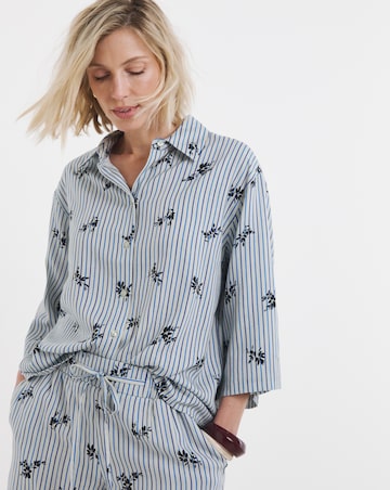 Printed Linen Mix Half Sleeve Shirt