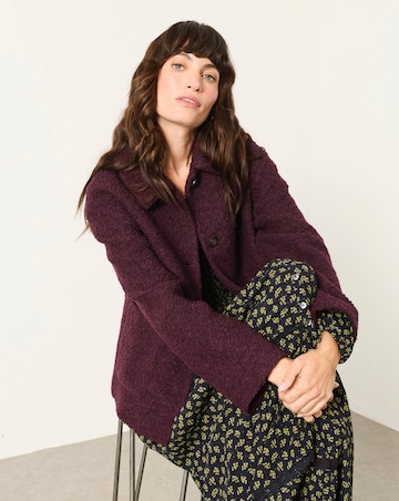 Fatface Faye Boucle Plum Jacket