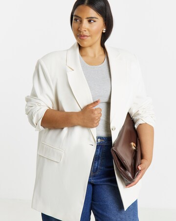 Simply Be White Oversized Single Breasted Blazer