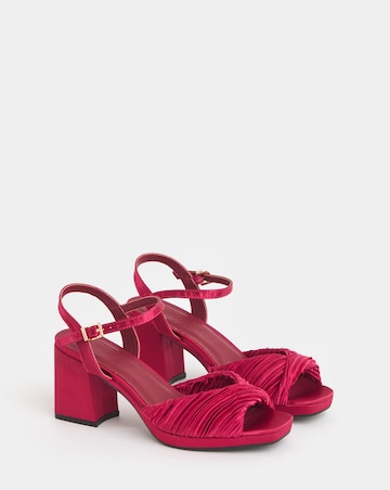 Eve Pleated Two Part Platform Heels - Wide Fit (E)
